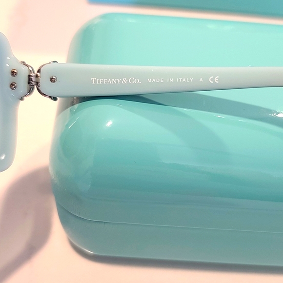 NWOT Tiffany & Co Square Black Sunglasses with crystal detail 🕶 - Picture 4 of 11